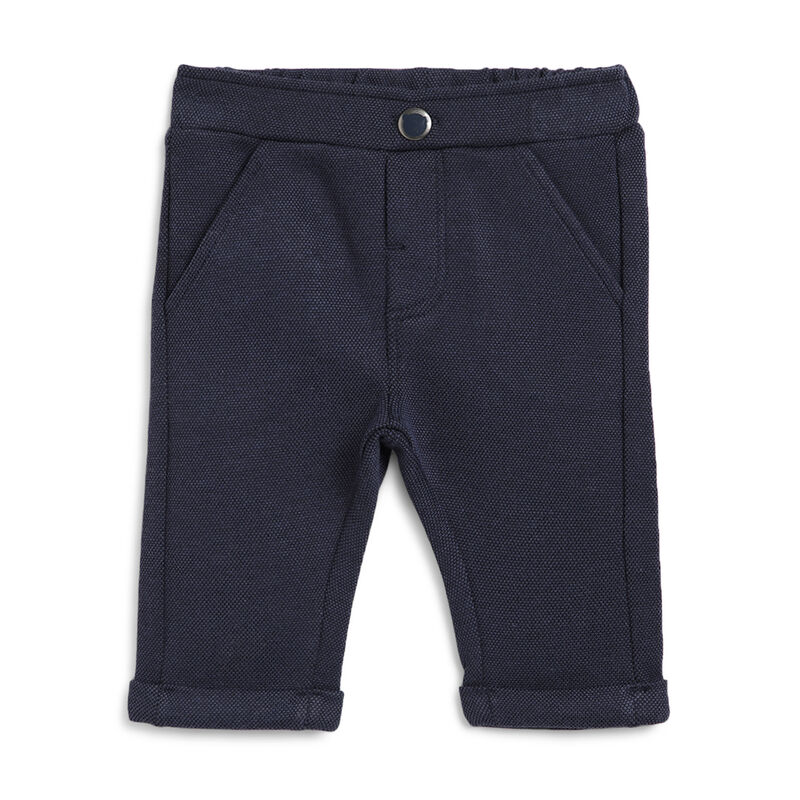 Boys Dark Blue Solid Long Trousers image number 0